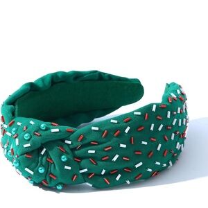 Green Beaded Kids Headband